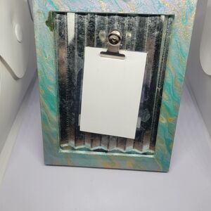 Artistic Blue and Gold Picture Frame
